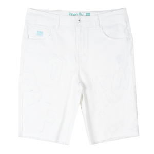BORN FLY DENIM LOGO SHORTS WHITE - 2303D4643