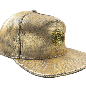 CAPITAL GAINS CRACKED LEATHER STRAPBACK HAT GOLD - CG033