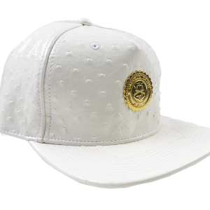 CAPITAL GAINS GLOSSY LEATHER STRAPBACK HAT WHITE - CG020