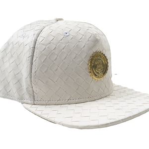 CAPITAL GAINS WEAVED LEATHER STRAPBACK HAT WHITE - CG031