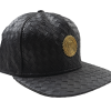CAPITAL GAINS WEAVED LEATHER STRAPBACK HAT BLACK - CG049