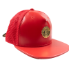 CAPITAL GAINS VEGAN LEATHER TRUCKER HAT RED - CG021