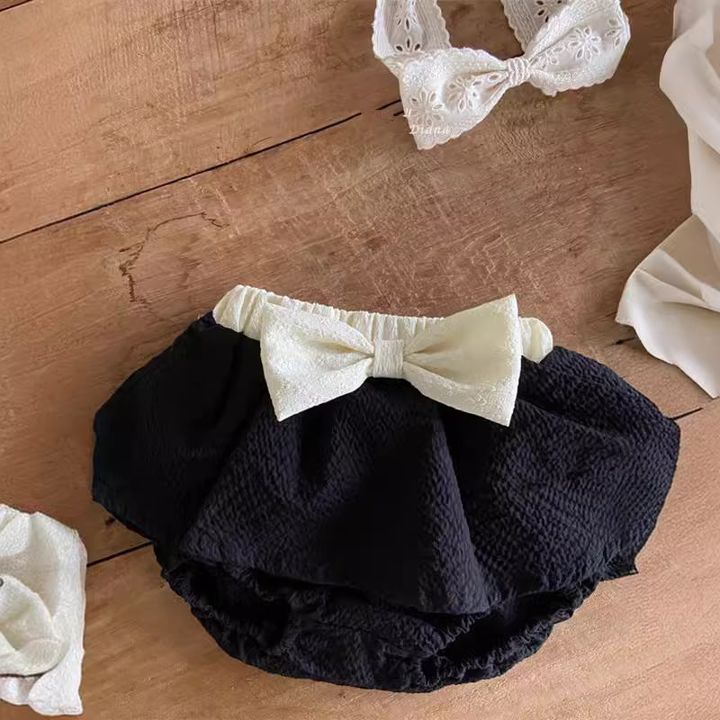 Baby Kid Girls Solid Color Bow Shorts Wholesale 240522140