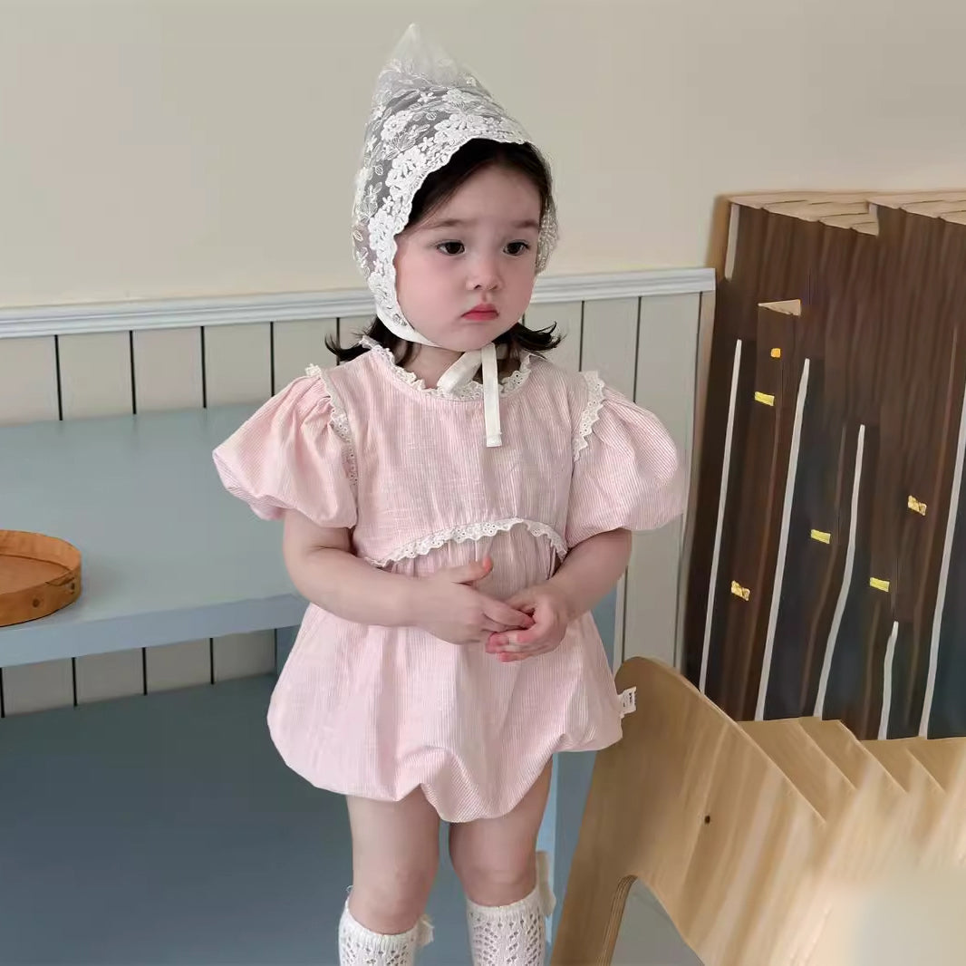 Baby Girls Solid Color Rompers Wholesale 240522423