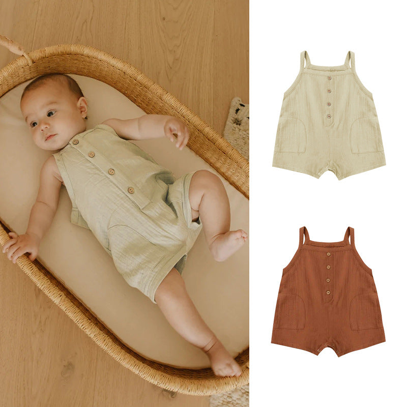 Baby Girls Boys Solid Color Rompers Wholesale 24052286