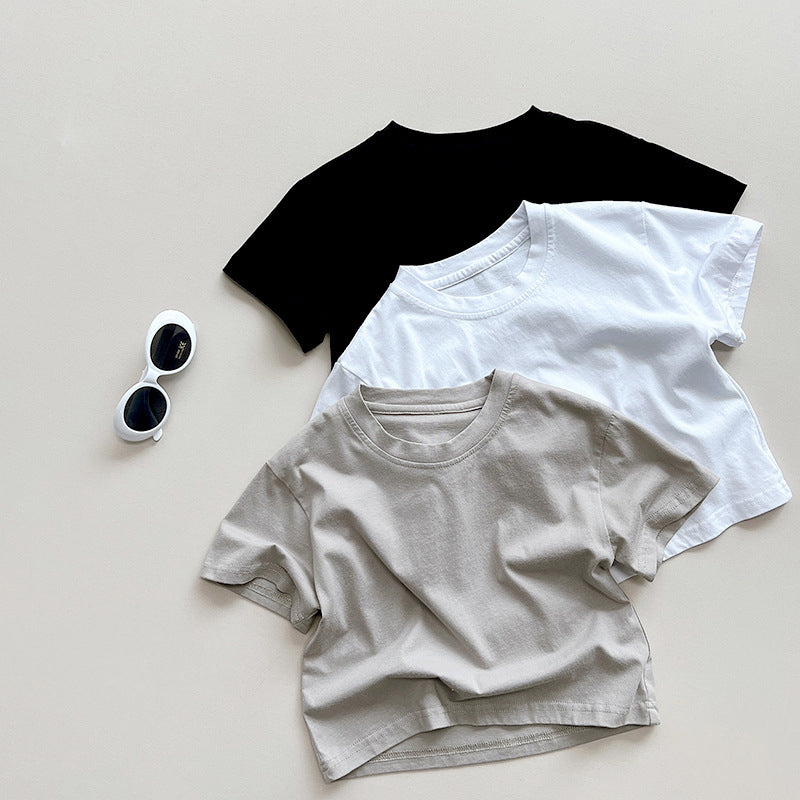 Baby Kid Girls Boys Solid Color Tops Wholesale 24080231